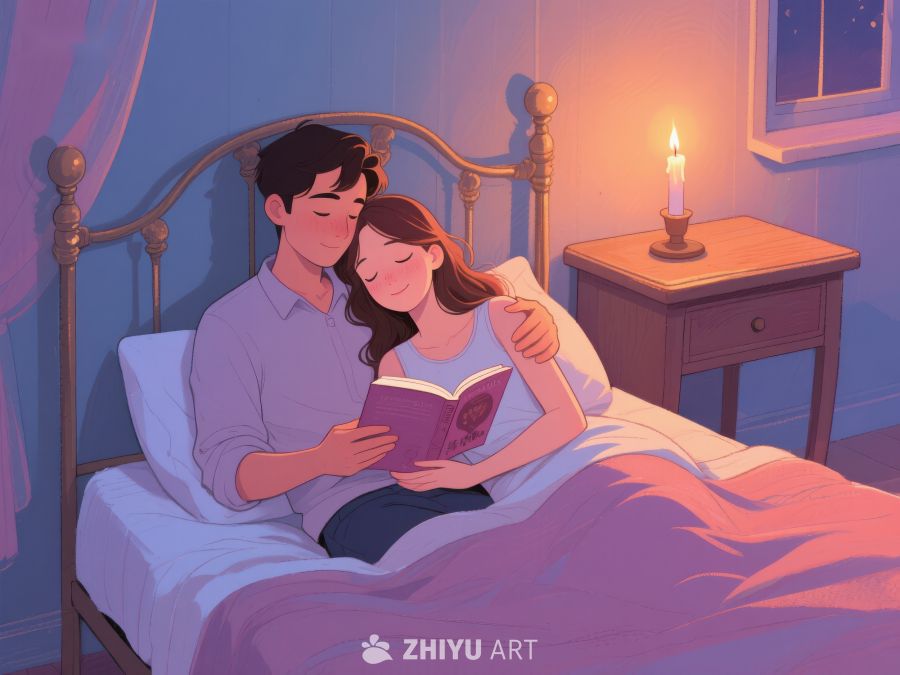 温馨夜晚，共读一本书 806