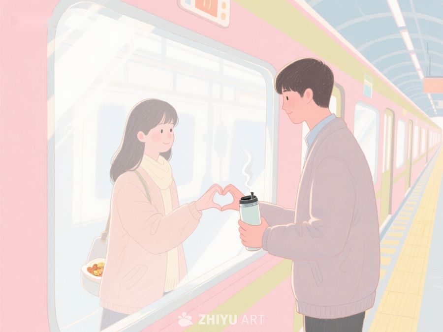 车站温馨互动，递送热饮瞬间 11