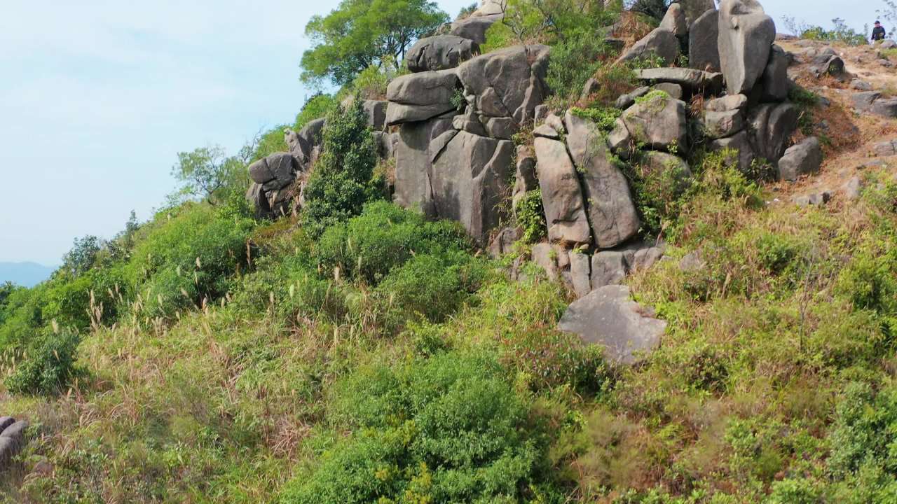 中山市五桂山白骨顶航拍 五