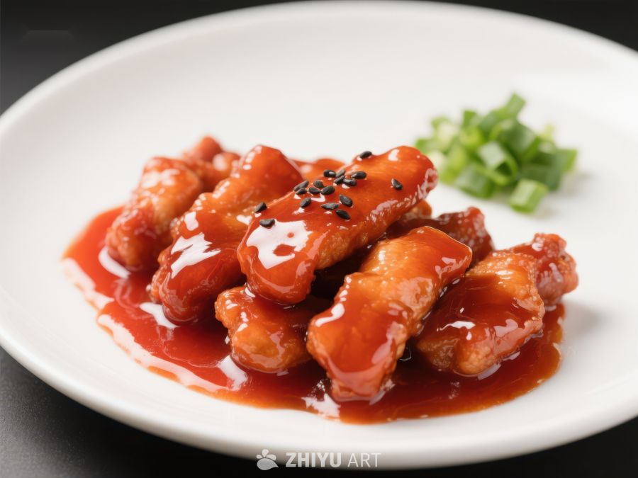 糖醋排骨配青葱点缀 963