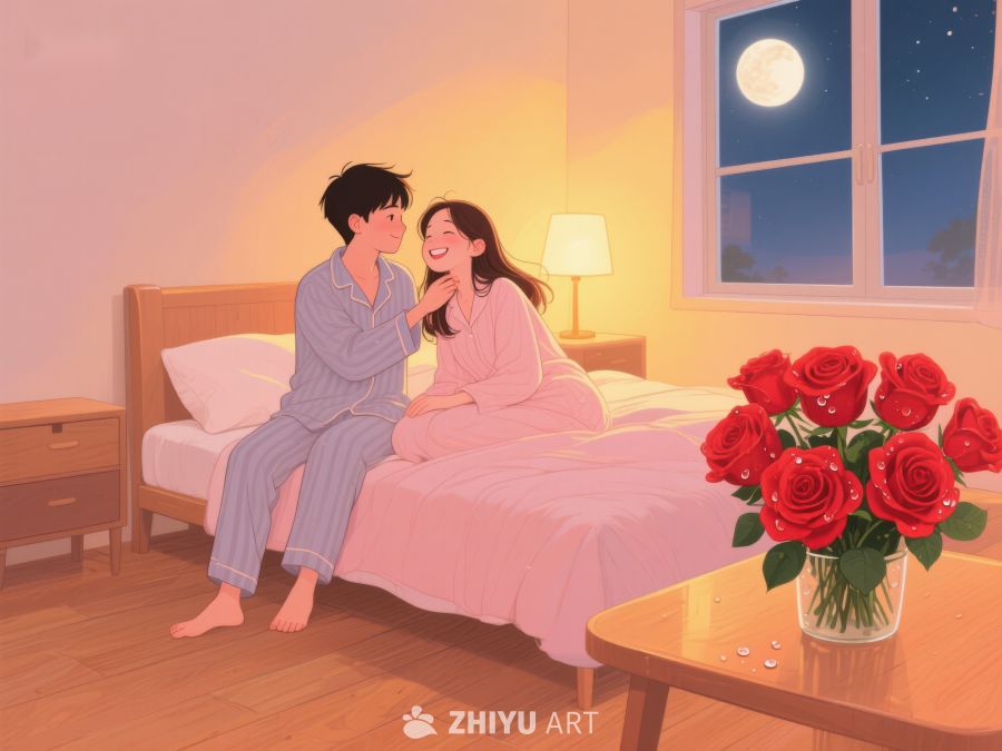温馨夜晚，情侣共度甜蜜时光 886
