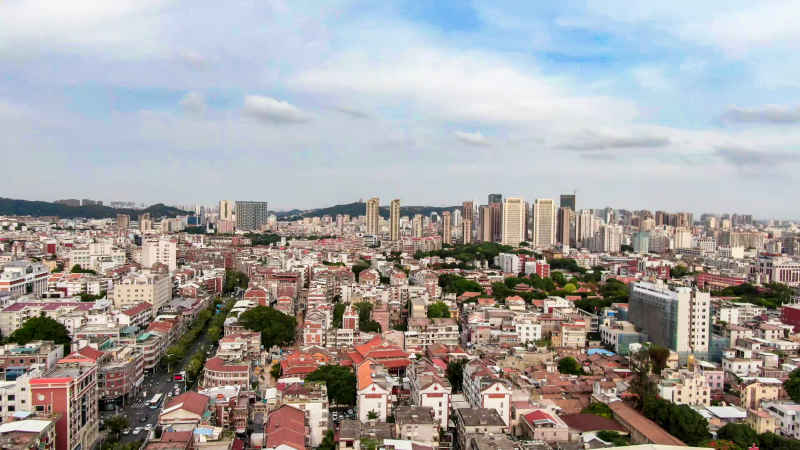 福建泉州城市风光航拍图 