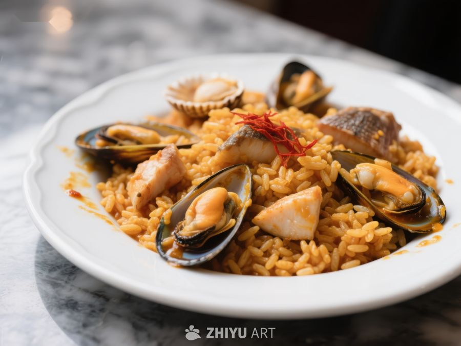 海鲜烩饭：贻贝与鱿鱼的美味组合 281