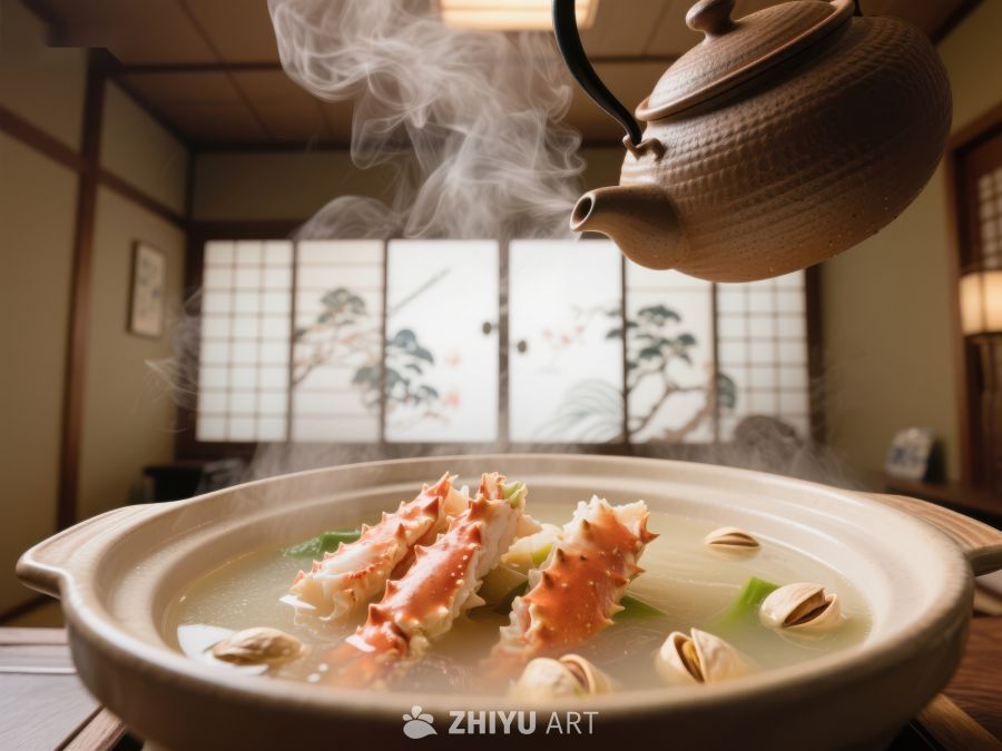 日式蟹肉热汤，蒸汽袅袅 230
