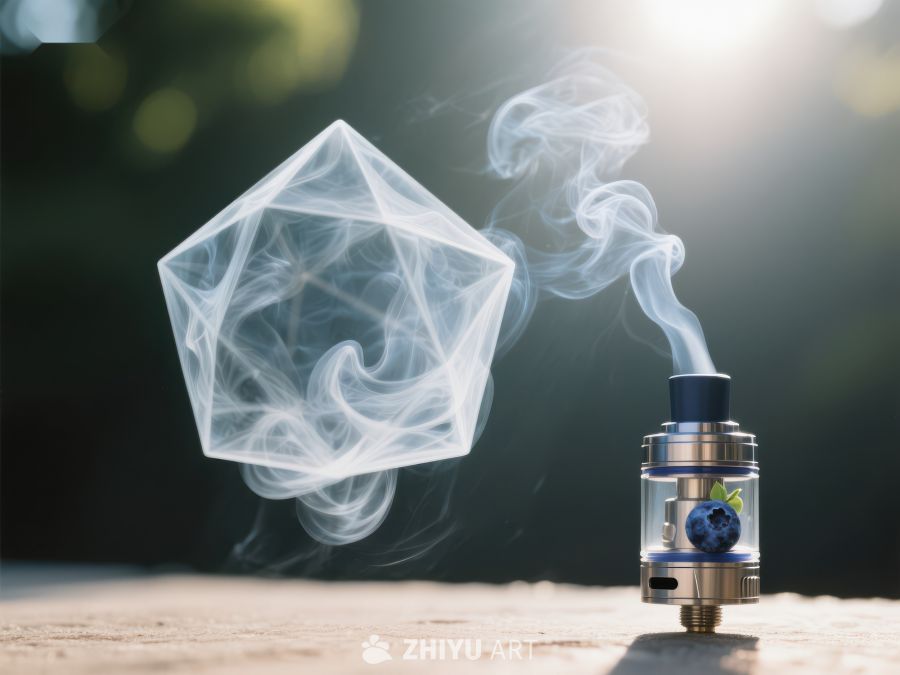 电子烟释放烟雾，背景自然光 111