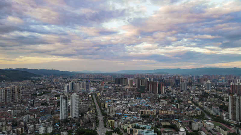 湖南怀化城市全景 