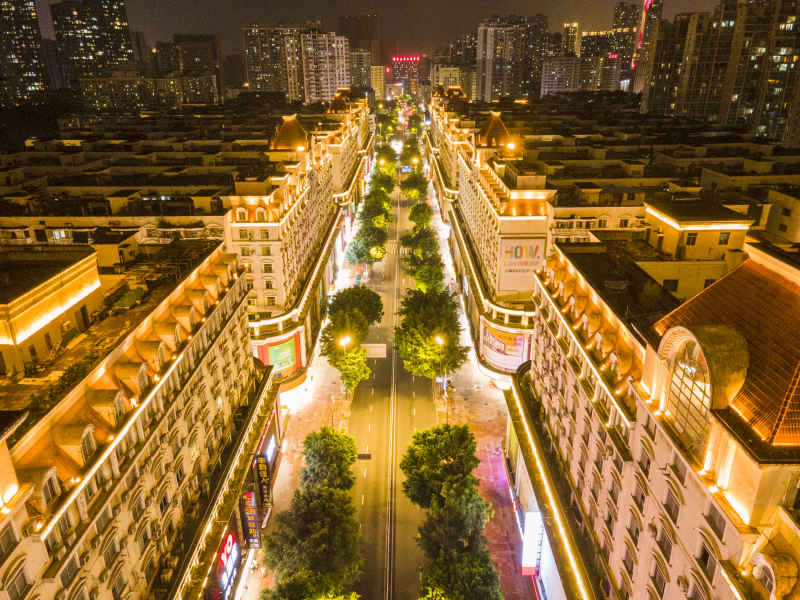 福建福州城市夜景灯光航拍摄影图 