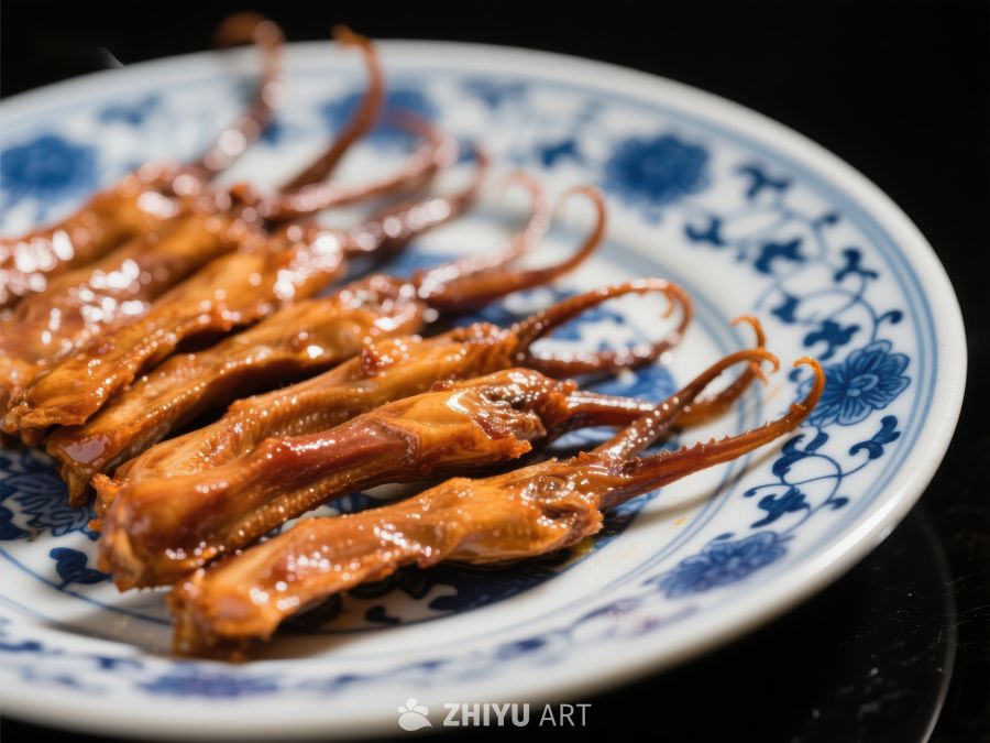 酱鸭舌摆盘精美