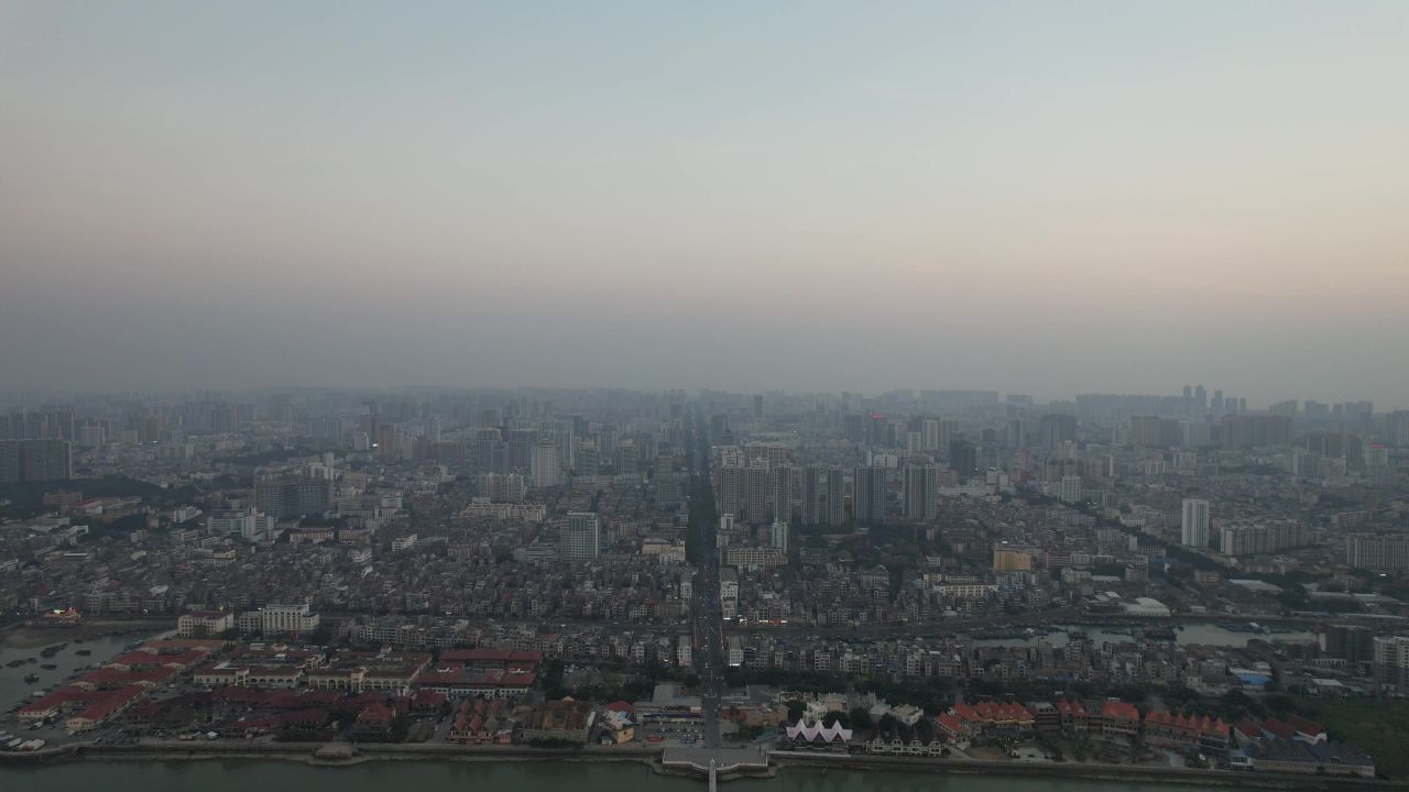 北海城市风光城市大景航拍  