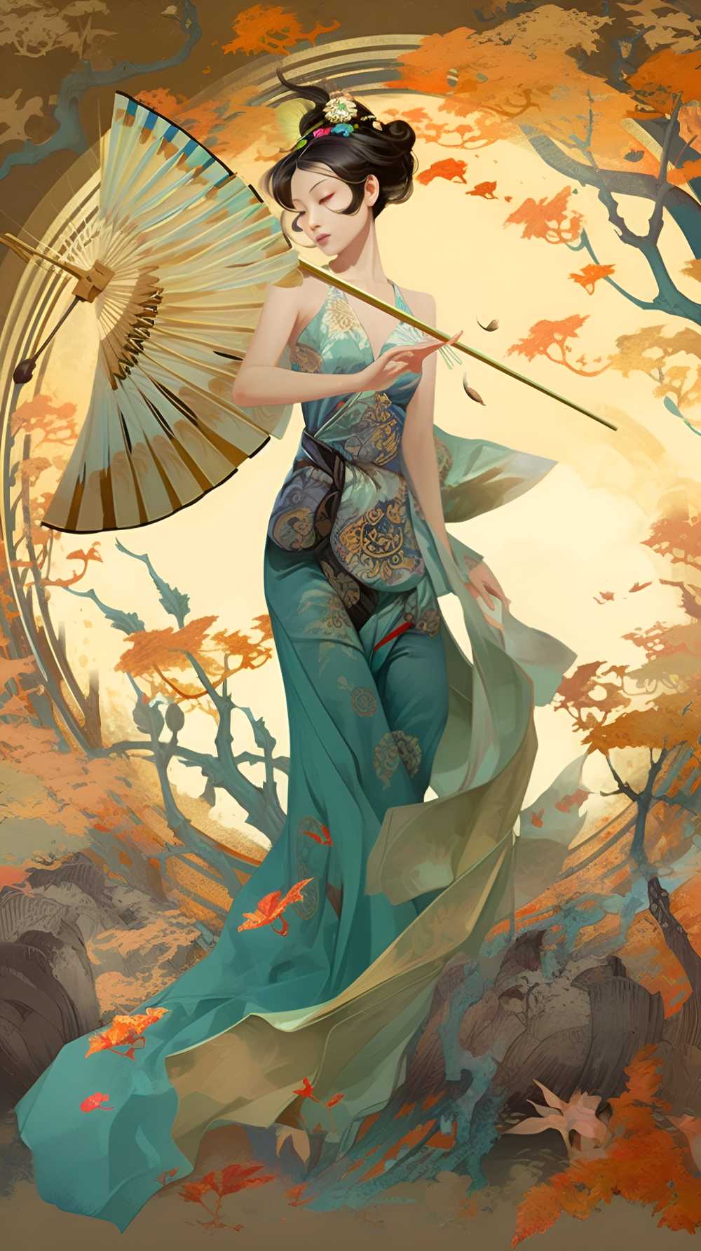 敦煌风格飞天造型