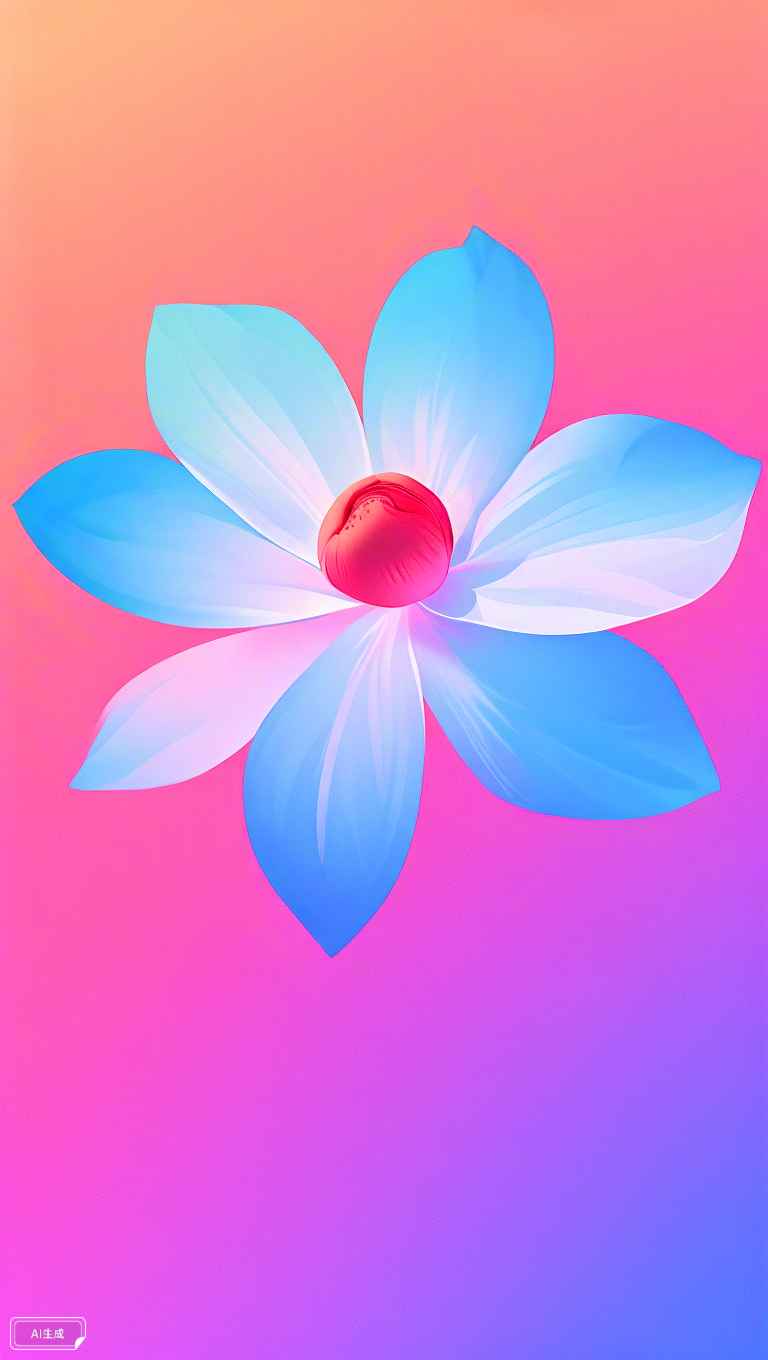 一朵桃花渐变色唯美简约高清 4