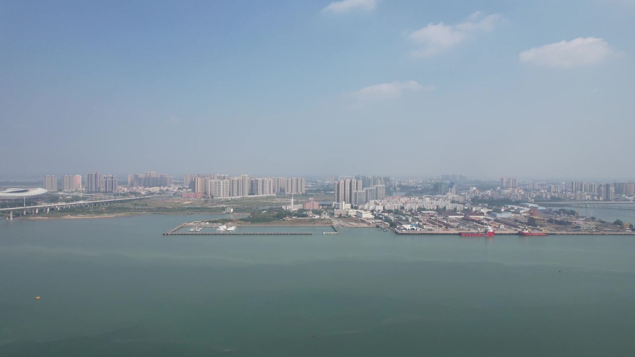 广东湛江湾大桥航拍