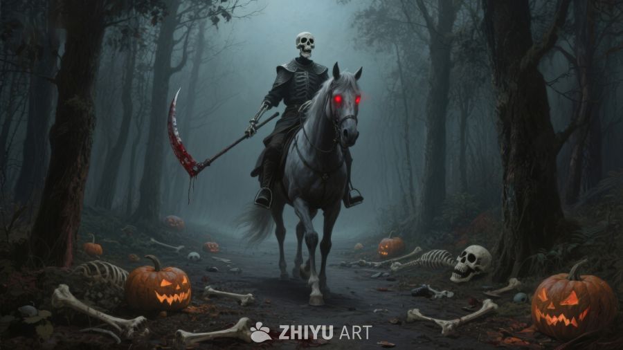 幽灵骑士夜行森林