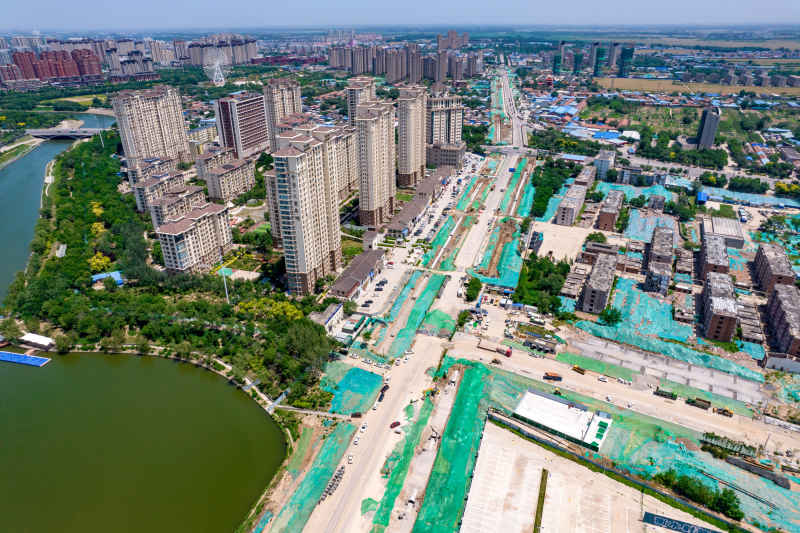 湖北衡水城市建设航拍摄影图