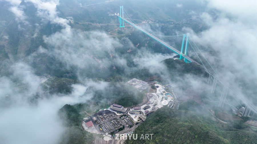 航拍贵州花江峡谷大桥 13