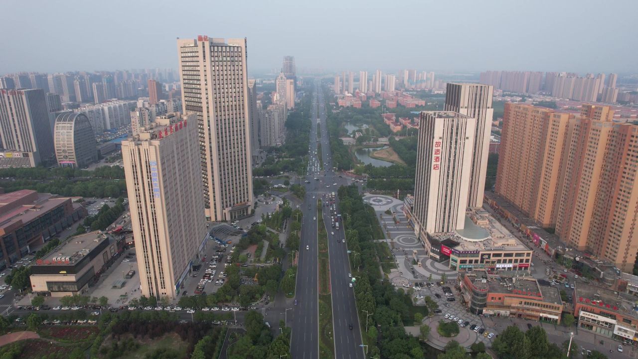 河南新乡城市风光航拍