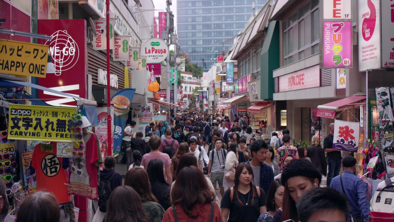 4k东京竹下街人群
