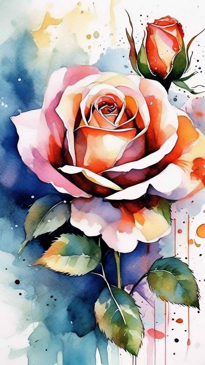 抽象花卉玫瑰插画 19