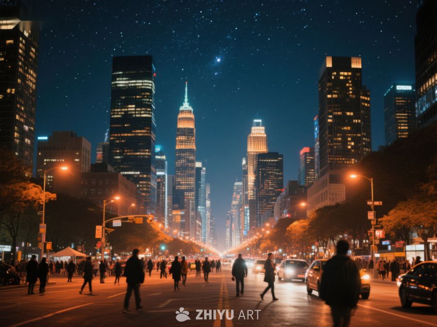 夜幕下的城市灯火辉煌 470
