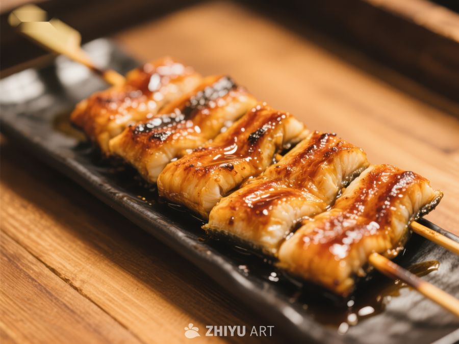 烤鳗鱼串，美味日式料理