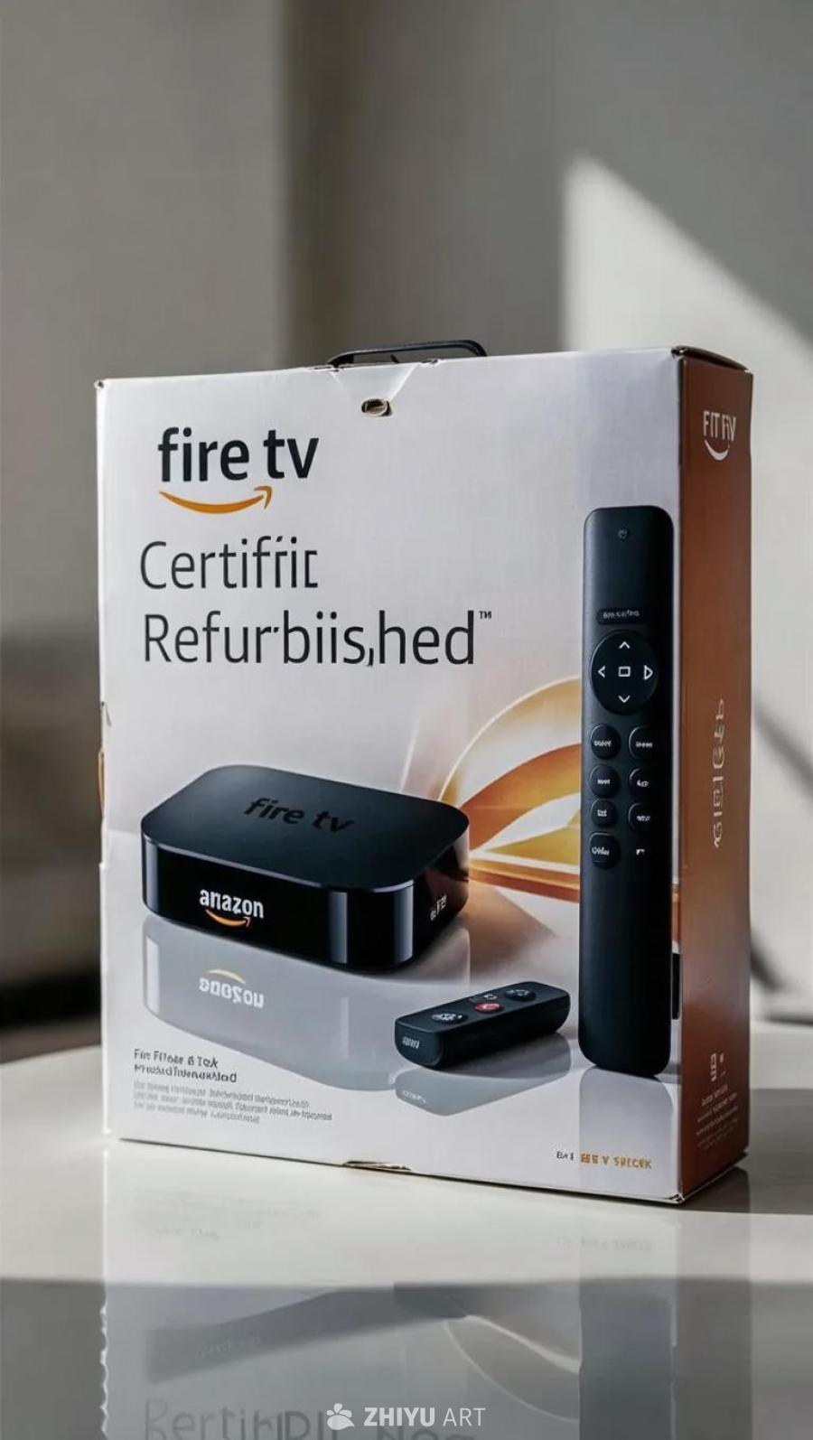 一个高清晰度的产品图片，突出展示了 Fire TV