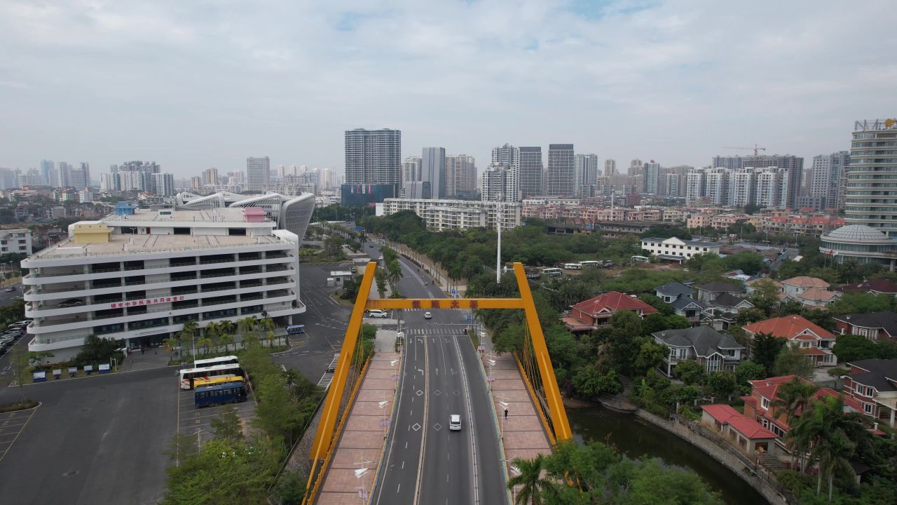 广西北海银滩大桥交通航拍