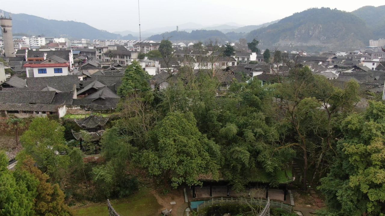 湖南洪江黔阳古城4A景区航拍 