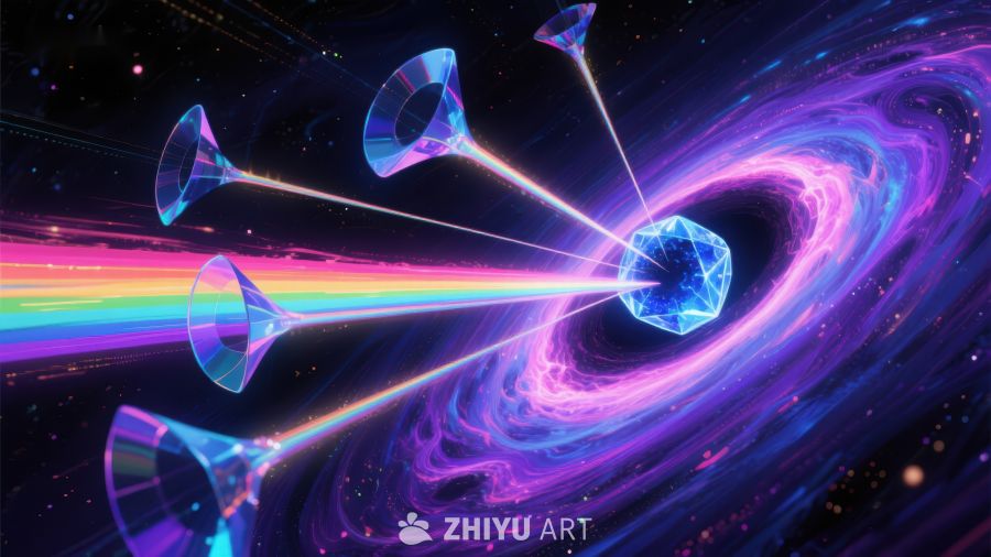 宇宙光谱与晶体的奇幻交汇 922