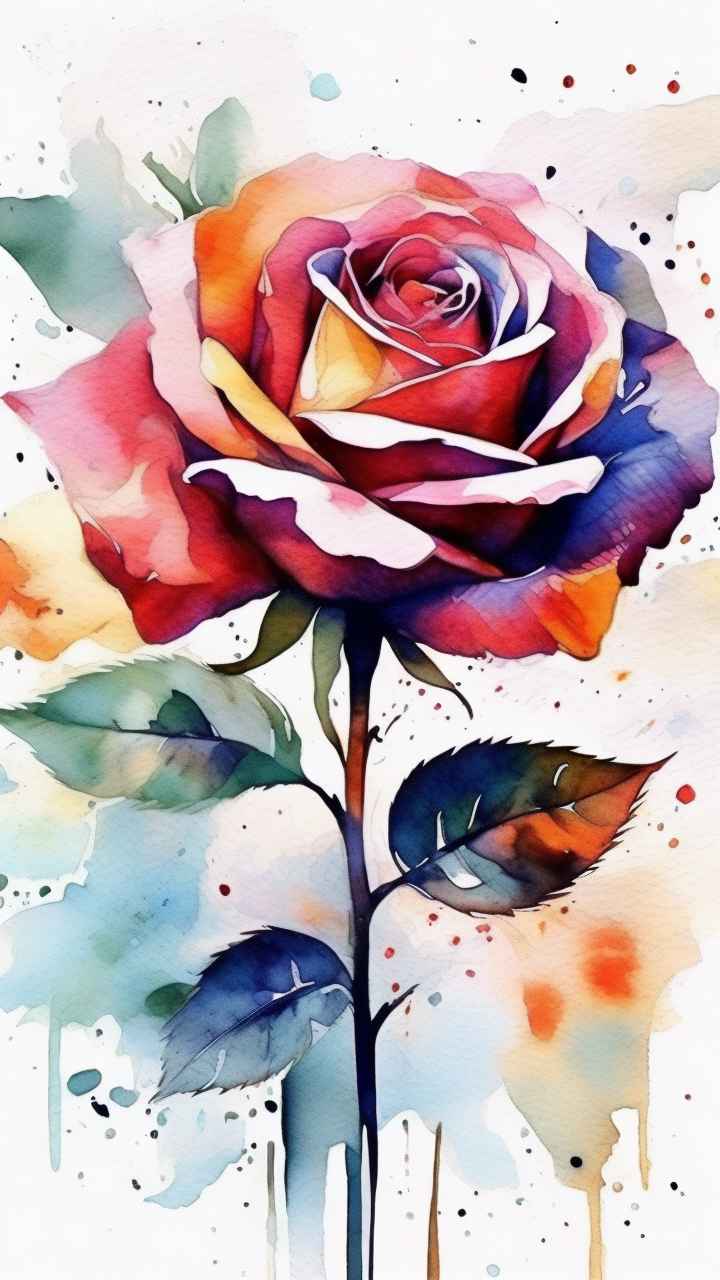 抽象花卉玫瑰插画 18