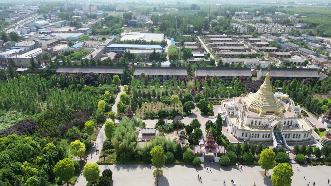 河南洛阳城市风光旅游景区航拍 