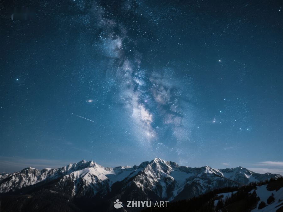 星空下的雪山美景 224
