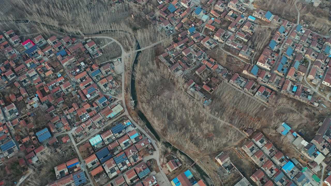 航拍冬天的山东淄博乡村 8