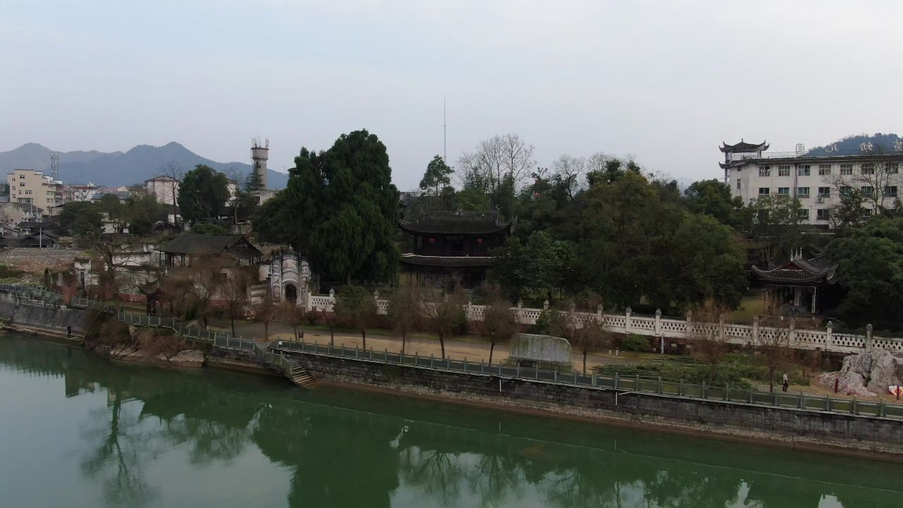 湖南洪江黔阳古城4A景区航拍 