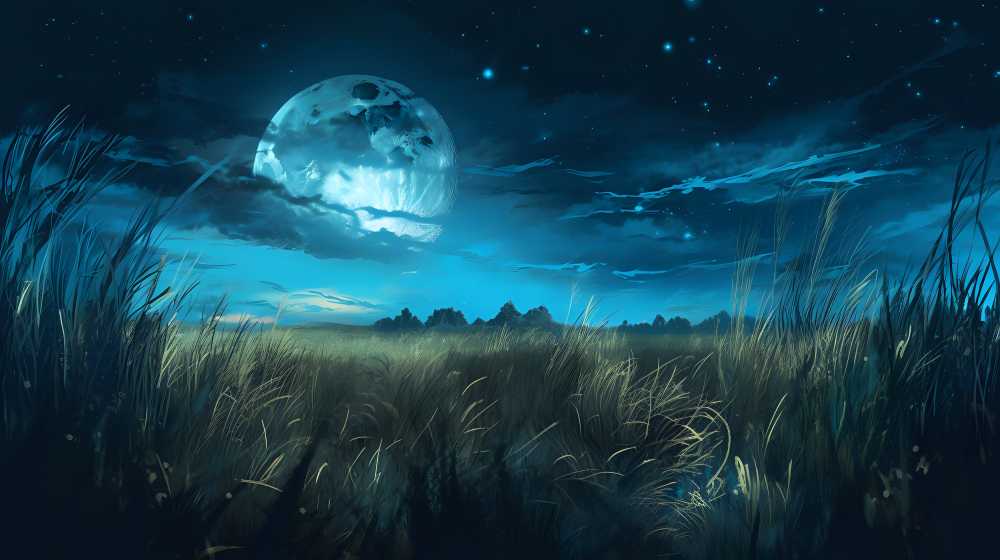 月亮插画夜景