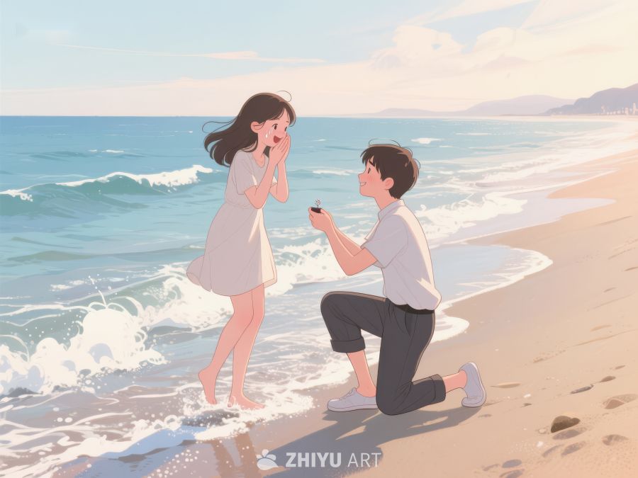 海边求婚，感动瞬间 231