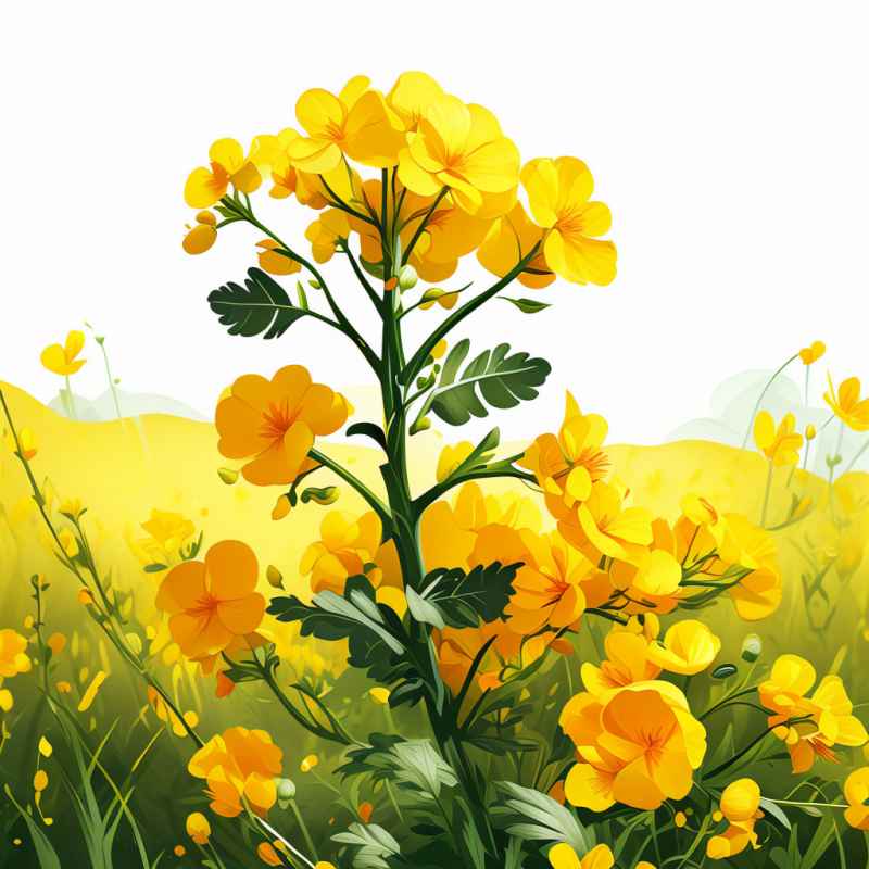 春天的油菜花插画 15