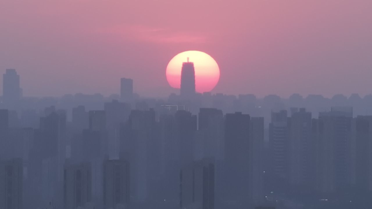 城市日落