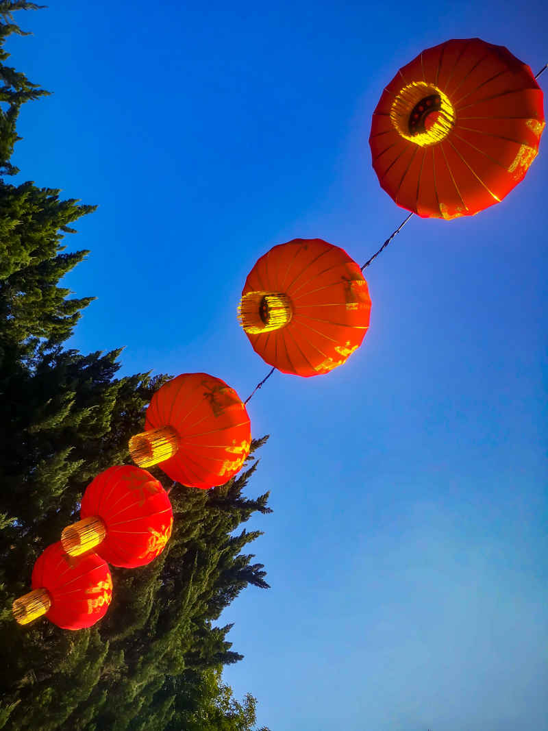 过年城市喜庆红灯笼中国年装饰摄影图 