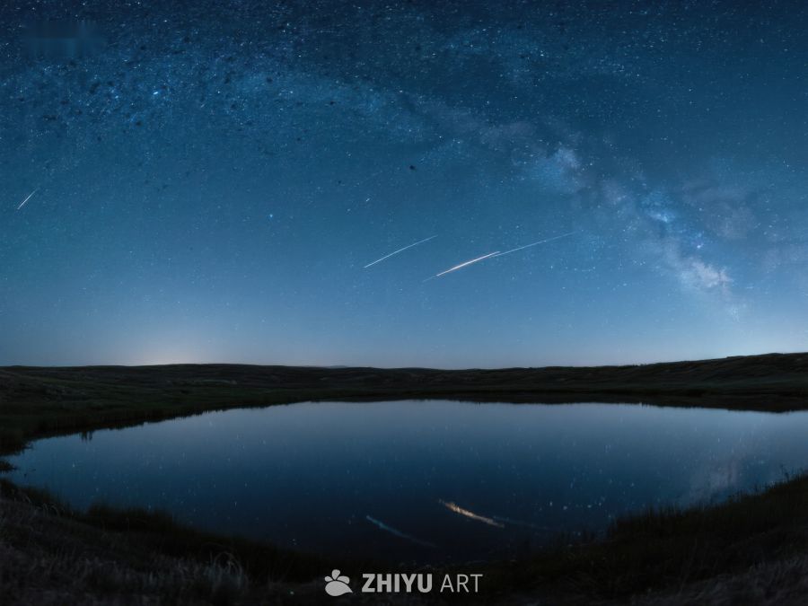 夜空银河倒映湖面 361