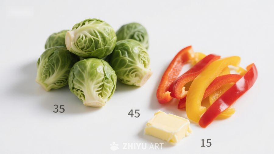 蔬菜与黄油的静物摆拍