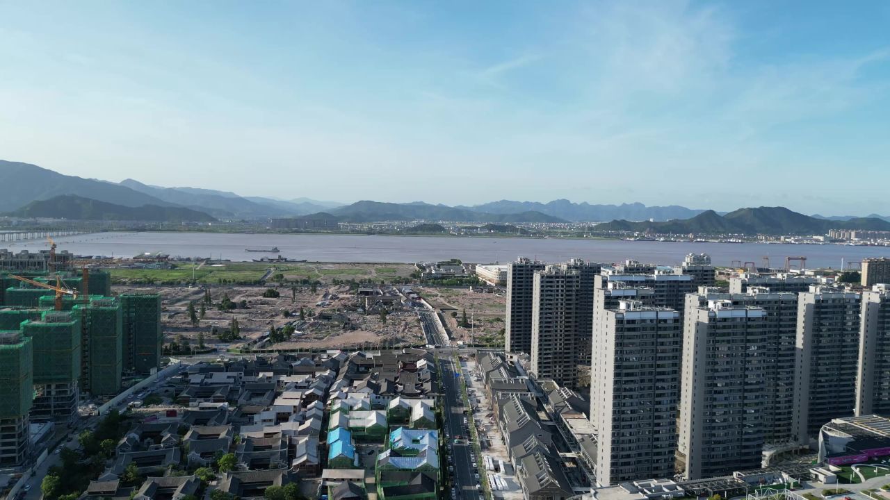 航拍台州葭沚老街