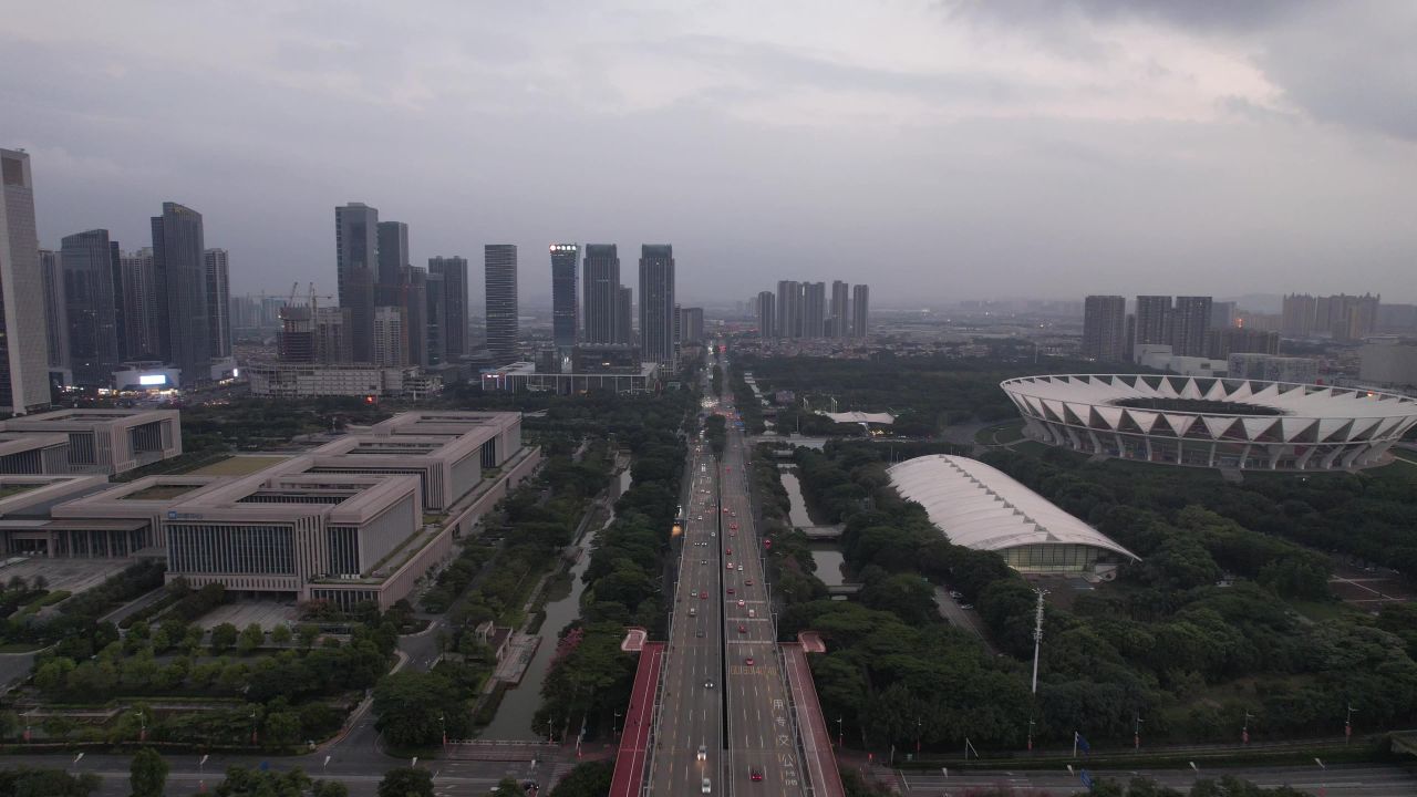 广东佛山城市风光航拍 