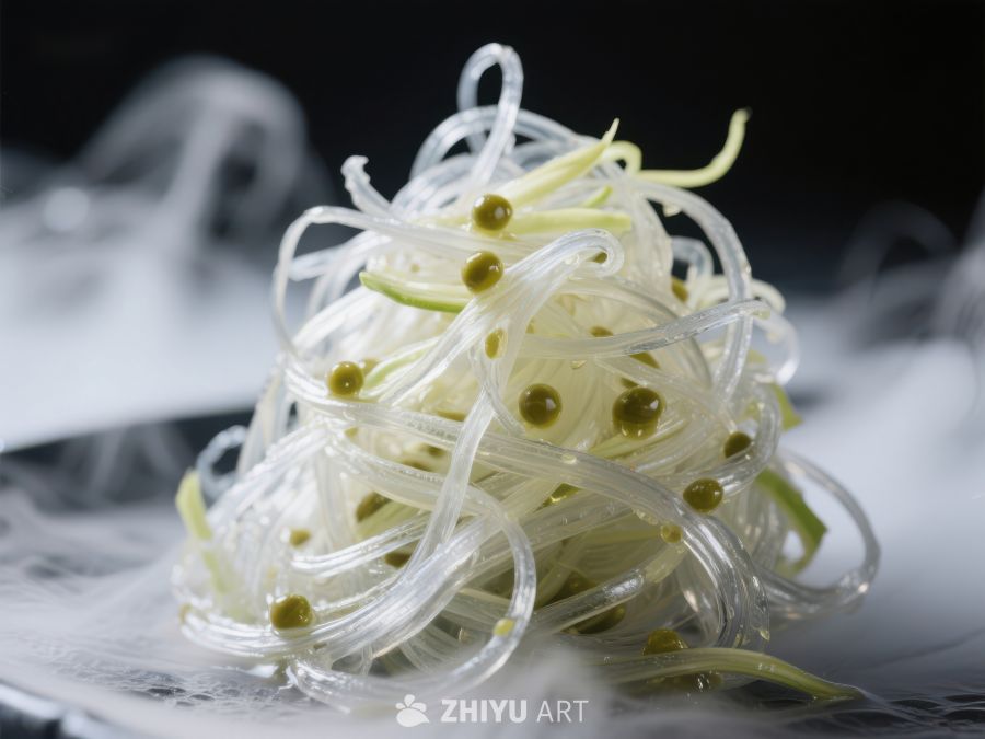 透明面条配青豆，烟雾缭绕 1478