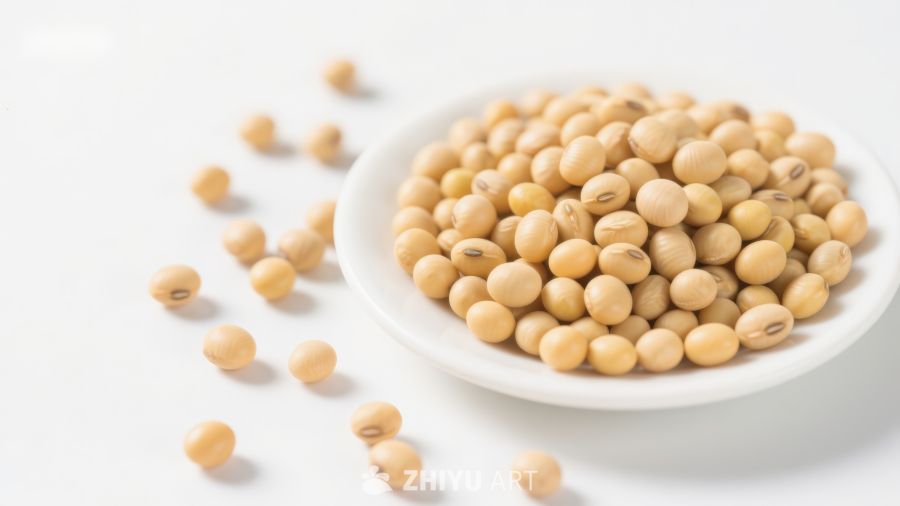 碗中的大豆散落桌面