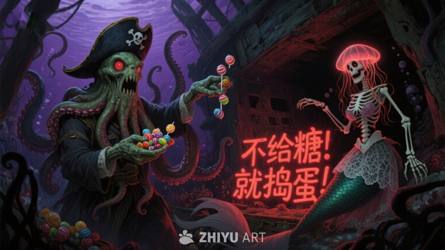 海盗与骷髅美人鱼的糖果交易