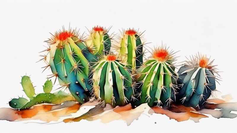 仙人掌自然植物插画 55