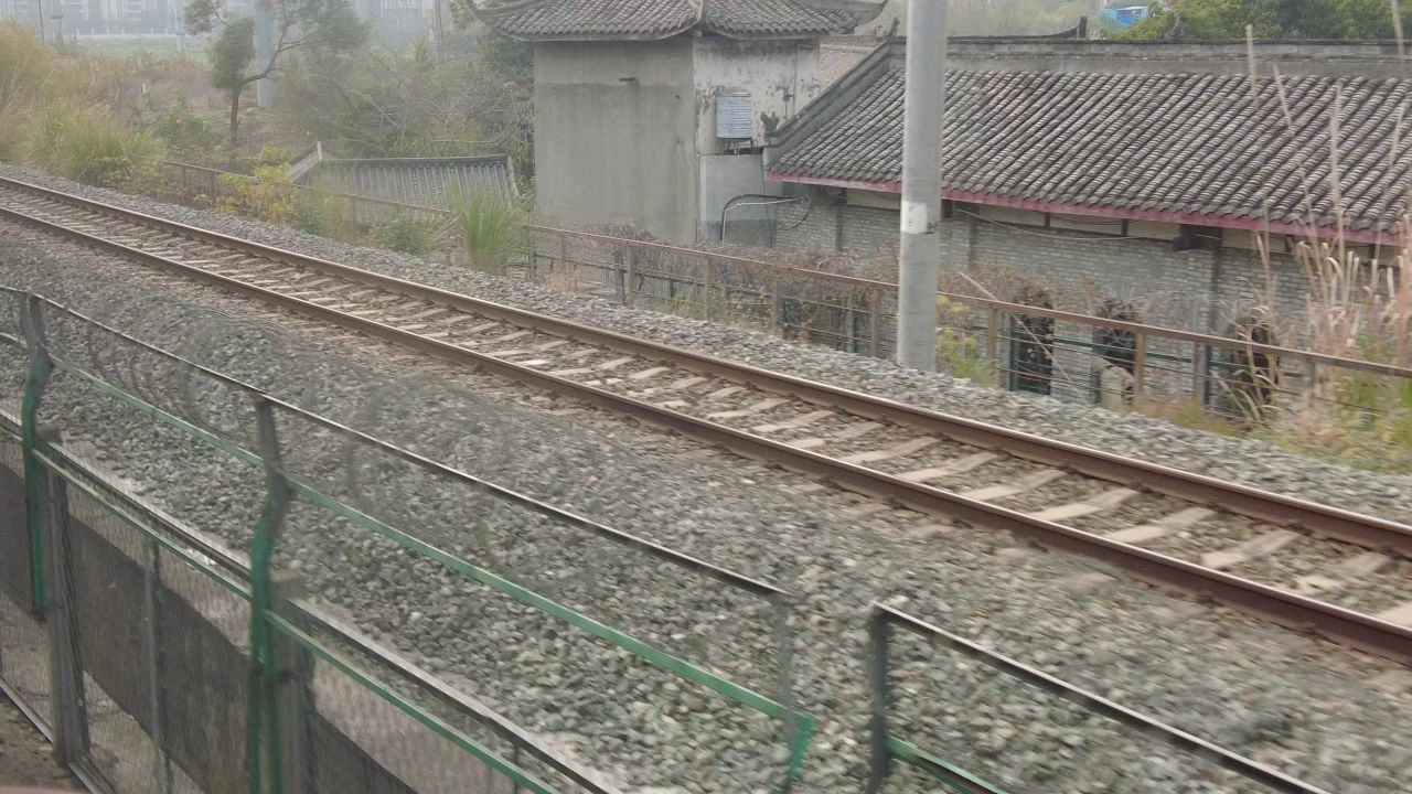 沿途高铁火车窗外风景实拍 