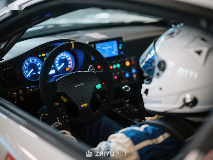 赛车手专注驾驶，车内仪表盘清晰可见 241