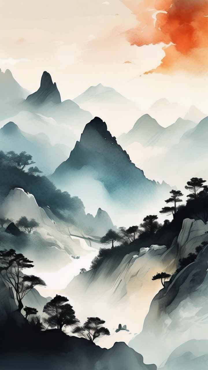 山水画国风背景 66