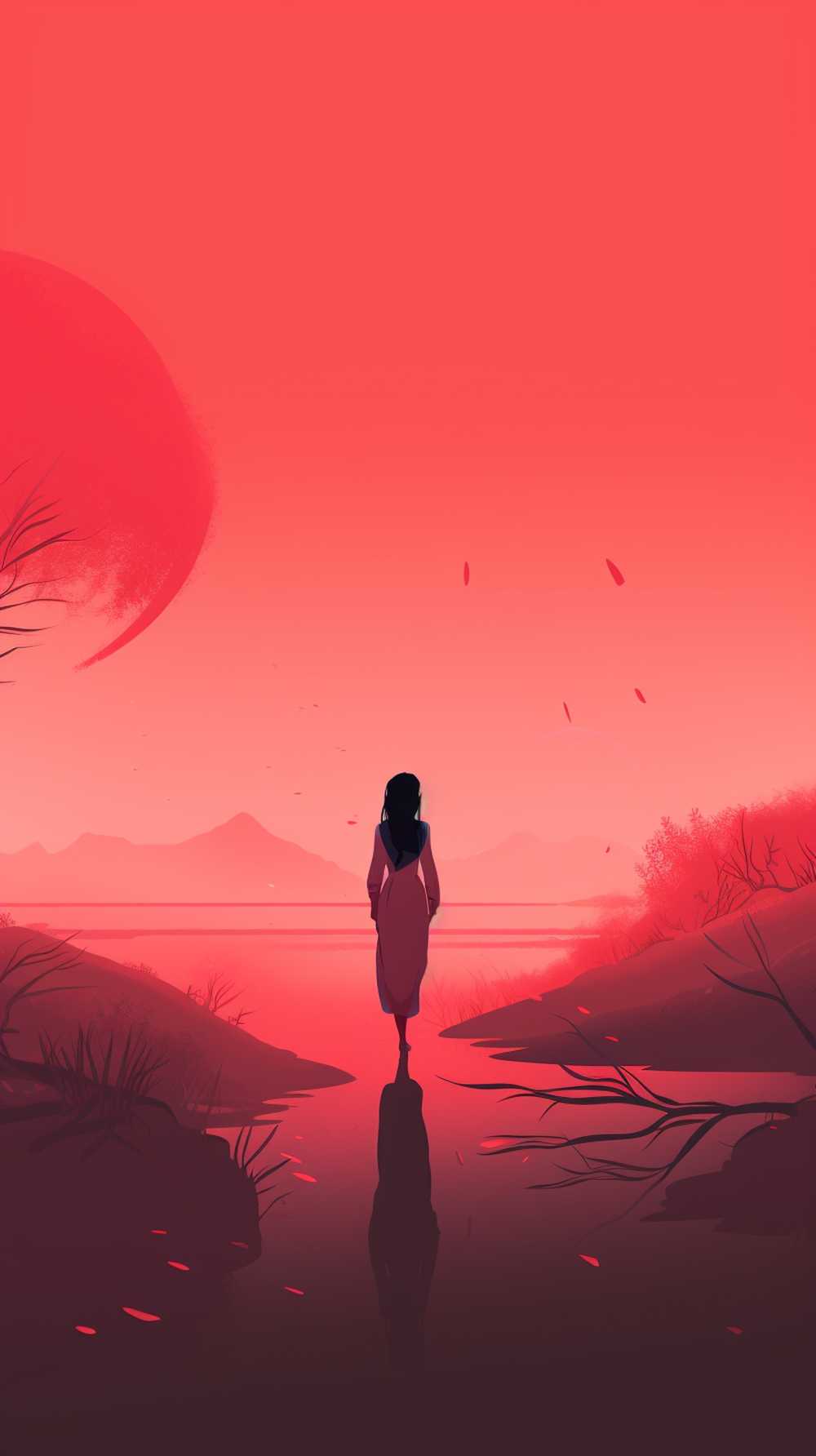 红色唯美背景意境